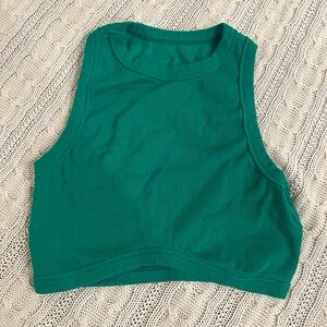 Women’s cropped green tank top